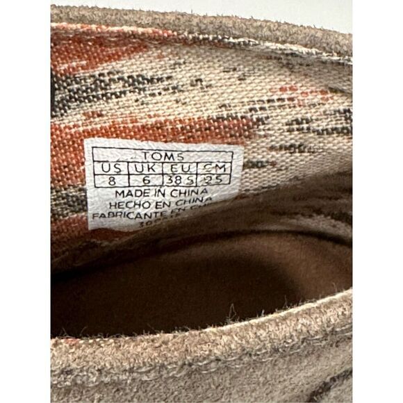 Toms Boots Desert Wedge Heels Lace Up Ankle Booties Beige Suede Comfort - Picture 8 of 9